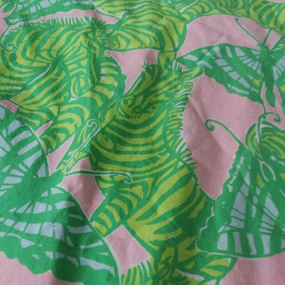 Vintage Lilly Pulitzer Zebra Butterfly Print Green Pink Skirt Size 12 Spring - Picture 14 of 14